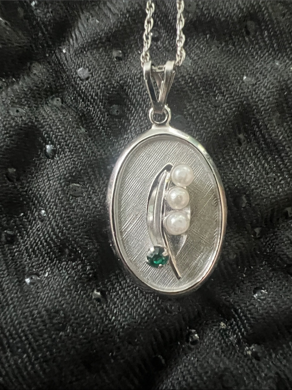 VTG Bond Boyd Sterling Silver Lily of the Valley Pearl Pendant Necklace